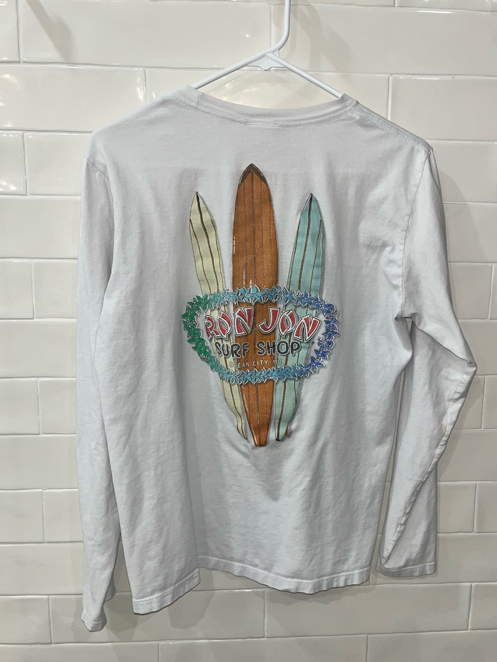 Ron Jon Long Sleeve T Tee Shirt Ocean City MD Beach Surf Shop Board Shirt